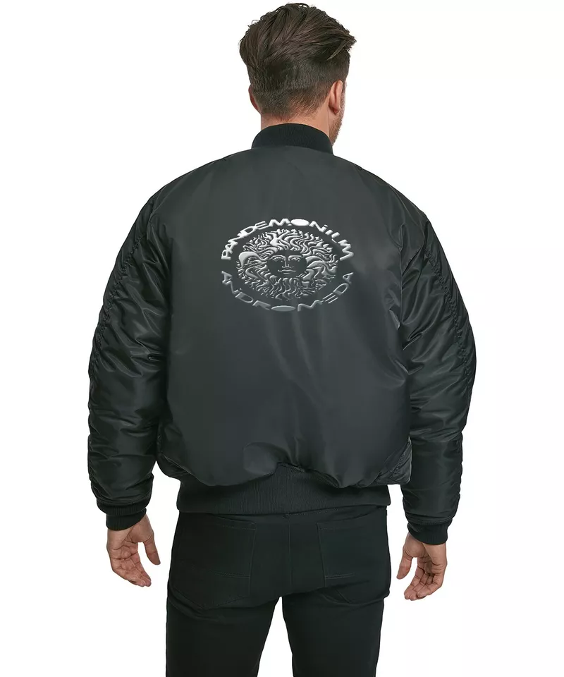 Pandemonium Ma-1 Bomber Silver Logo Embroidered Jacket 3 Pandemonium Ma-1 Bomber Silver Logo Embroidered Jacket