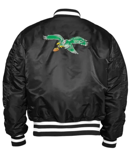Ma-1 Philadelphia Eagles Black Bomber Jacket 4 Ma-1 Philadelphia Eagles Black Bomber Jacket - Image 2