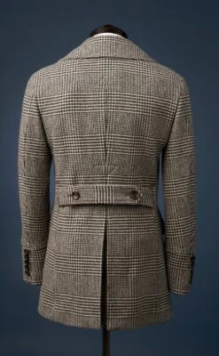 Prince Of Wales Gray Check Wool Peacoat -Us Military Jacket Prince Of Wales Gray Check Wool Peacoat 1 scaled 1