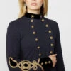 Ralph Lauren Denim Navy Blue Gold Military Jacket -Us Military Jacket Ralph Lauren Denim Gold Military Jacket