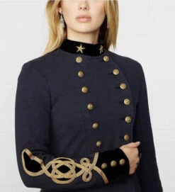 Ralph Lauren Denim Navy Blue Gold Military Jacket