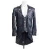 Real Leather Black Tail Coat -Us Military Jacket Real Leather Black Tail Coat