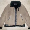 Represent B-3 Brown And Black Shearling Flight Leather Jacket