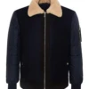 Robert Men’s Aviator Navy Blue Wool Jacket