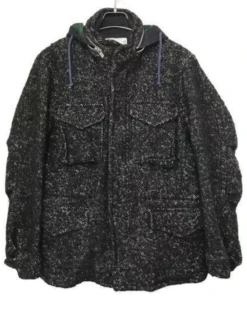 Sacai M-65 Field Black Wool Mohair Military Jacket