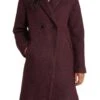 Sam Edelman Bouclé Burgandy Tweed Double Breasted Coat