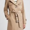 Sam Edelman Cotton Sand Trench Coat With Removable Hood -Us Military Jacket Sam Edelman Cotton Sand Trench Coat With Removable Hood