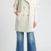 Sam Edelman Modern Ivory Double Breasted Cape Coat -Us Military Jacket Sam Edelman Modern Ivory Double Breasted Cape Coat 1