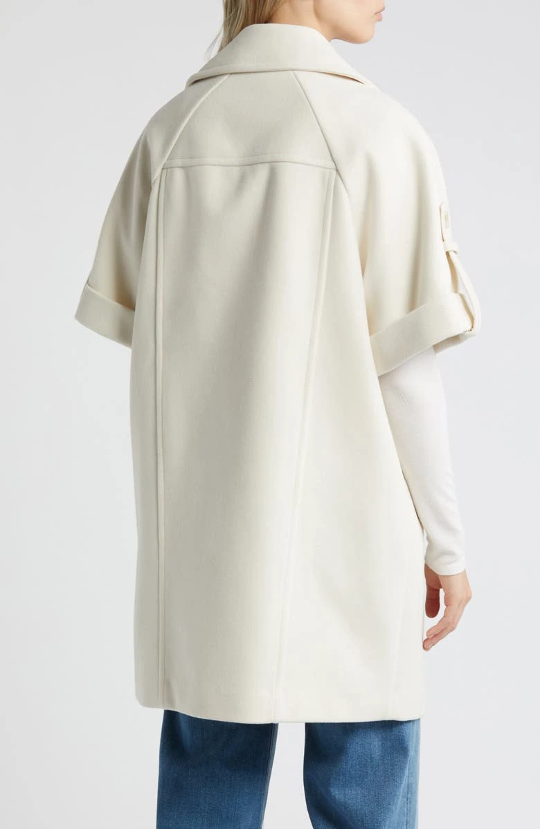Sam Edelman Modern Ivory Double Breasted Cape Coat 4 Sam Edelman Modern Ivory Double Breasted Cape Coat - Image 2