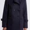 Sam Edelman Navy Blue Wool Blend Peacoat