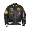 San Diego Padres X Alpha X New Era Ma-1 Black Bomber Jacket