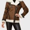 Sandra Brown Faux Fur Real Leather Jacket