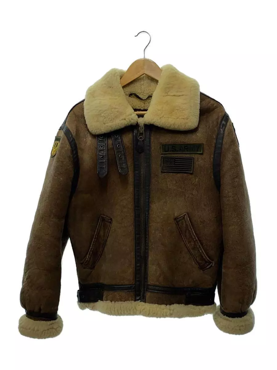 Schott B-3 Mouton Brown Leather Flight Bomber Jacket 3 Schott B-3 Mouton Brown Leather Flight Bomber Jacket