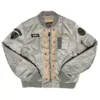Schott Ma-1 Silver Flight Jacket -Us Military Jacket Schott Ma 1 Silver Flight Jacket