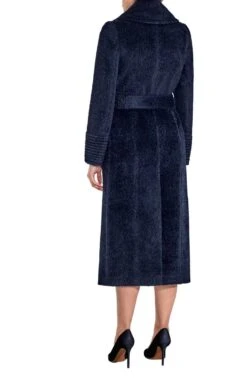 Us Military Jacket -Us Military Jacket Sentaler Midnight Blue Wool Alpaca Blend Boucle Coat