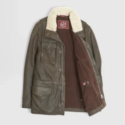 Stewart Brown Leather M-65 Field Jacket -Us Military Jacket Stewart Brown M 65 Field Jacket