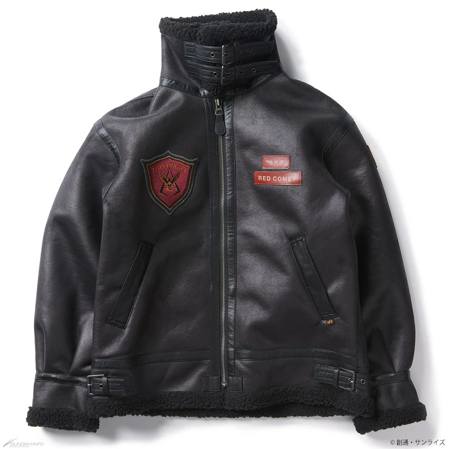 Strict-g Alpha B-3 Red Comet Black Leather Flight Jacket 5 Strict-g Alpha B-3 Red Comet Black Leather Flight Jacket - Image 3