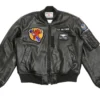 Tedman Ma-1 Black Leather Bomber Jacket -Us Military Jacket Tedman Ma 1 Black Leather Bomber Jacket