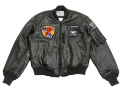 Tedman Ma-1 Black Leather Bomber Jacket