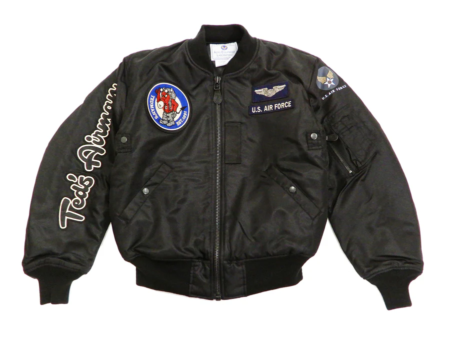 Tedman Ma-1 Black Leather Flight Bomber Jacket 4 Tedman Ma-1 Black Leather Flight Bomber Jacket - Image 2