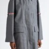 Thom Browne Tricolor Armband Water Resistant Wool Blend Twill Coat