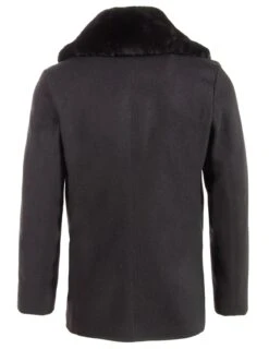 Thompson Black Melton Wool Coat -Us Military Jacket Thompson Black Melton Wool Coat 1