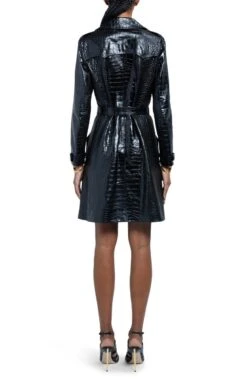 Tom Ford Breasted Croc Embossed Leather Trench Coat -Us Military Jacket Tom Ford Breasted Croc Embossed Leather Trench Coat