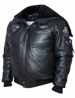 Top Gun Aviator Black Leather Jacket