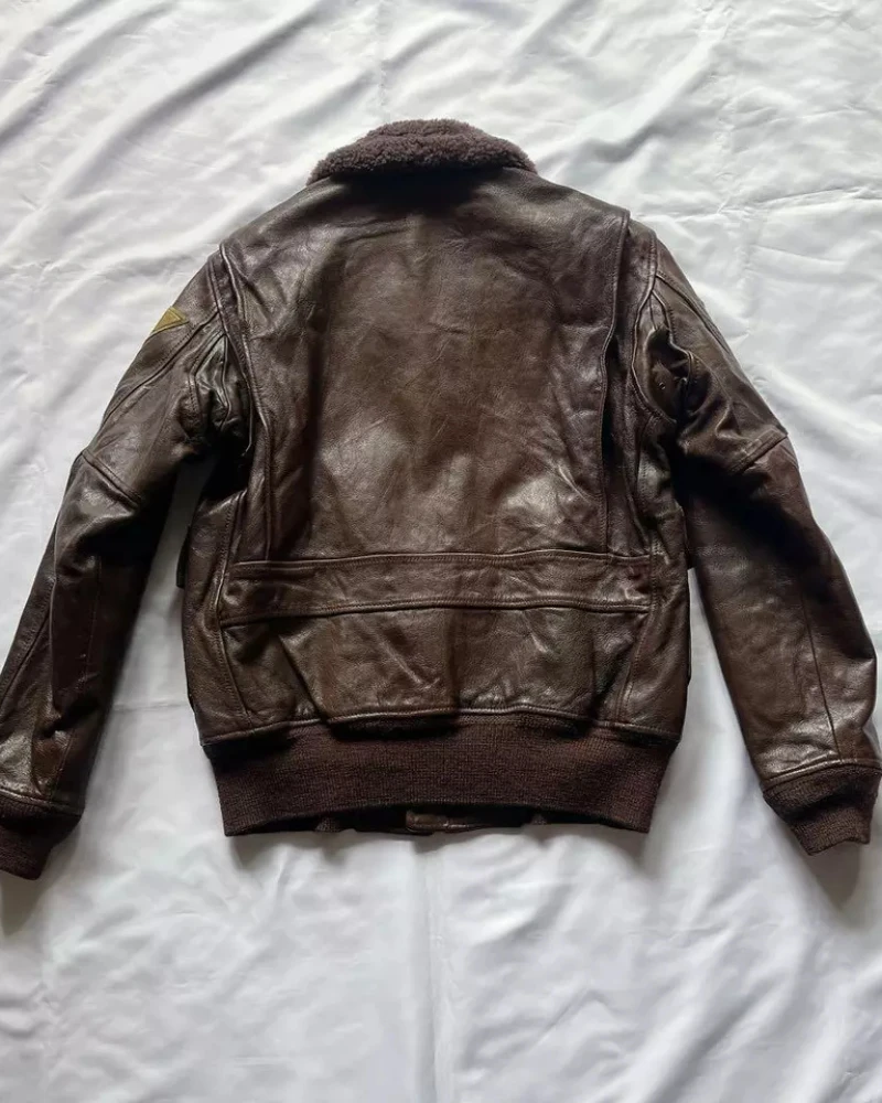 Top Gun Avirex G-1 Vintage Brown Leather Flight Jacket 4 Top Gun Avirex G-1 Vintage Brown Leather Flight Jacket - Image 2