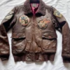 Top Gun Avirex G-1 Vintage Brown Leather Flight Jacket 1 Top Gun Avirex G-1 Vintage Brown Leather Flight Jacket -Us Military Jacket Top Gun Avirex G 1 Vintage Brown Leather Flight Jacket