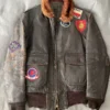 Top Gun G-1 Brown Leather Flight Bomber Jacket