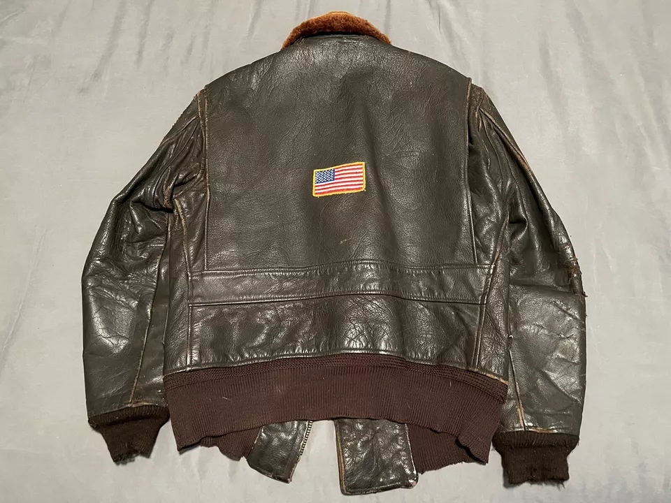 Top Gun G-1 Brown Leather Flight Bomber Jacket 4 Top Gun G-1 Brown Leather Flight Bomber Jacket - Image 2