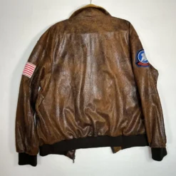Top Gun Maverick Airman Brown Faux Leather Bomber Jacket 5 Top Gun Maverick Airman Brown Faux Leather Bomber Jacket -Us Military Jacket Top Gun Maverick Airman Brown Faux Leather Bomber Jacket 1
