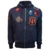 Top Gun Men’s Zip Up Hoodie -Us Military Jacket Top Gun Mens Zip Up Hoodie