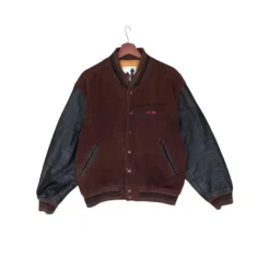 Trashed Varsity B-3 Meal Combat Scovill Buttom Leather Jacket
