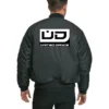 United Dance Ma-1 Black Bomber Logo Embroidered Jacket -Us Military Jacket United Dance Ma 1 Black Bomber Logo Embroidered Jacket