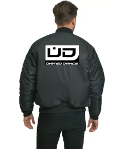 United Dance Ma-1 Black Bomber Logo Embroidered Jacket