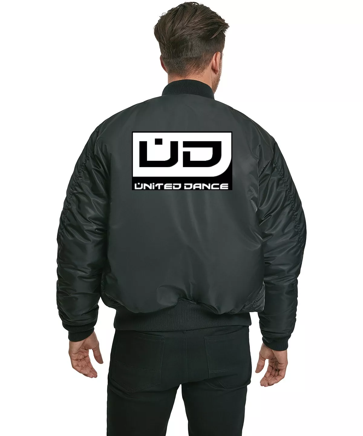 United Dance Ma-1 Black Bomber Logo Embroidered Jacket 3 United Dance Ma-1 Black Bomber Logo Embroidered Jacket