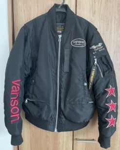 Vanson Ma-1 Black Flight Bomber Jacket