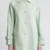 Via Spiga Balmacain Water Repellent Pistachio Cotton Blend Coat