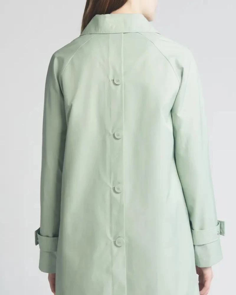 Via Spiga Balmacain Water Repellent Pistachio Cotton Blend Coat 4 Via Spiga Balmacain Water Repellent Pistachio Cotton Blend Coat - Image 2
