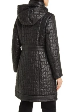Via Spiga Black Quilted Hooded Coat -Us Military Jacket Via Spiga Black Quilted Hooded Coat