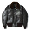 Vietnam Emb’d Lining G-1 Black Leather Bomber Jacket