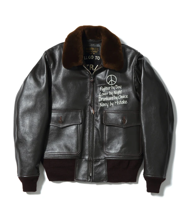Vietnam Emb’d Lining G-1 Black Leather Bomber Jacket 3 Vietnam Emb’d Lining G-1 Black Leather Bomber Jacket