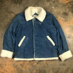 Vintage 90s Eagles Ridge Denim Sherpa B-3 Flight Jacket
