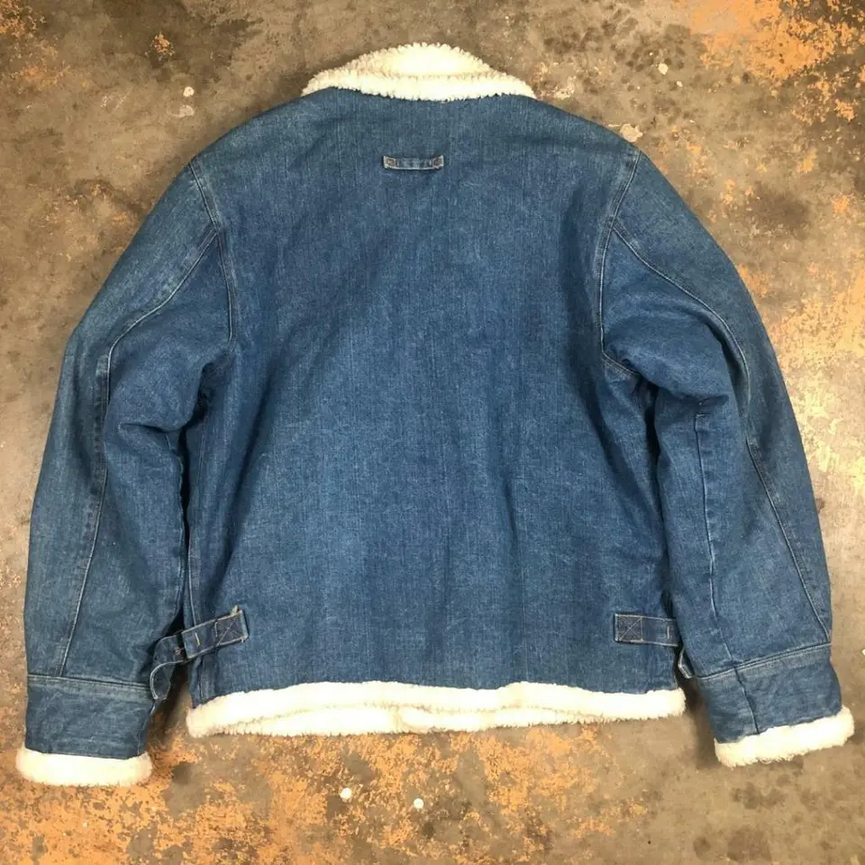 Vintage 90s Eagles Ridge Denim Sherpa B-3 Flight Jacket 4 Vintage 90s Eagles Ridge Denim Sherpa B-3 Flight Jacket - Image 2