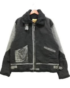 Vintage B-3 Black Fleece Bomber Jacket