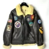 Vintage B-3 Black Shearling Leather Jacket -Us Military Jacket Vintage B 3 Black Shearling Leather Jacket