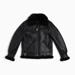 Vintage Black B-3 Sheepskin Bomber Jacket