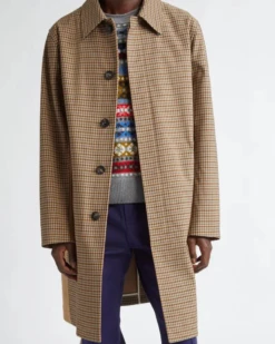 Wales Bonner Beige – Check Tenor Check Topcoat